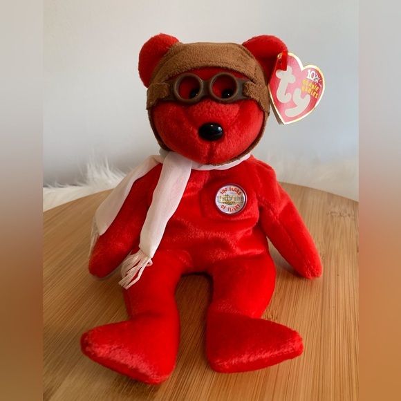 Ty (7) “Bearon”Red (100 Year’s of Flight) Plush Stuffed Animal Bear - Picture 10 of 10